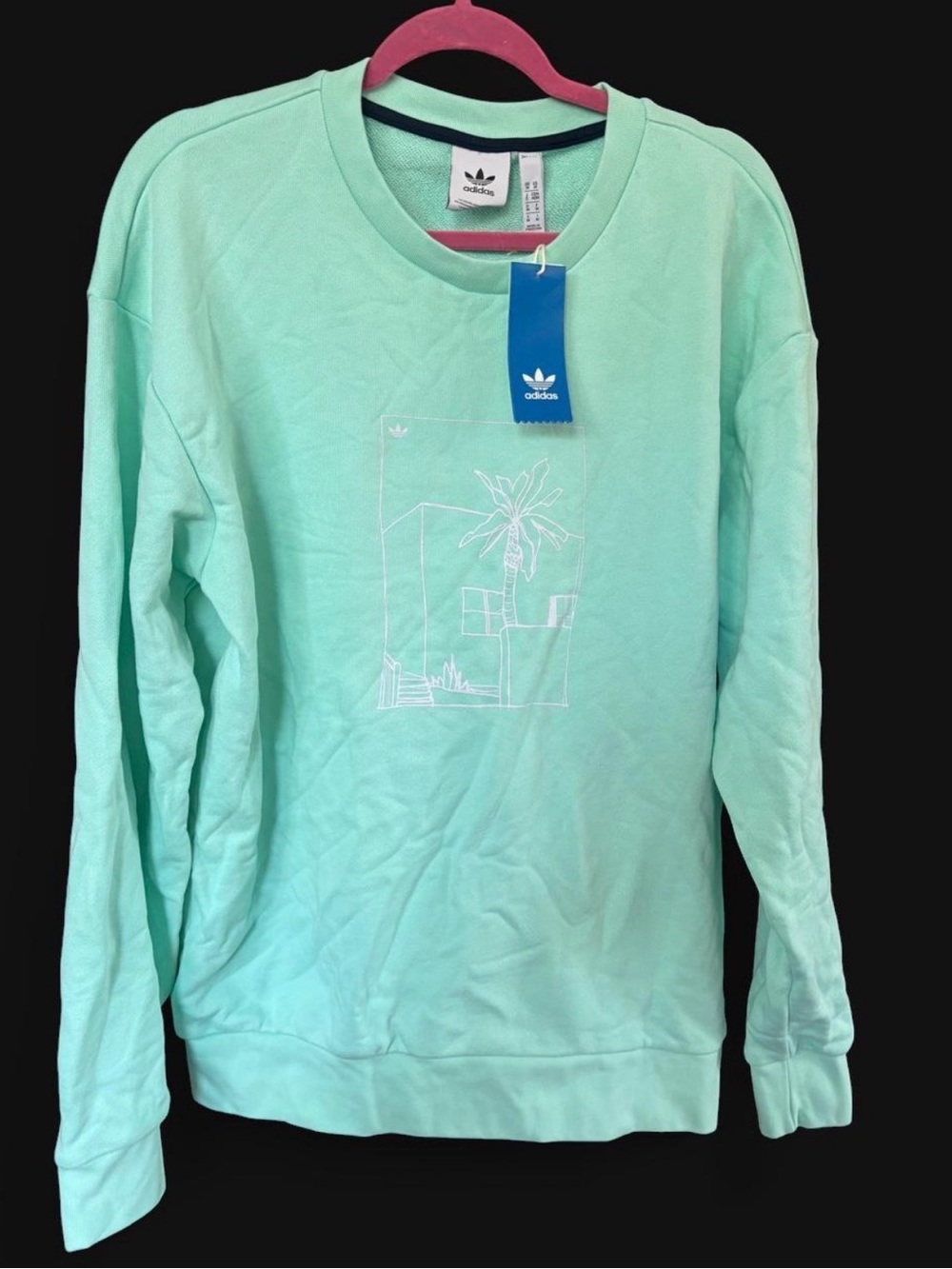 adidas Mint Crewneck Sweatshirt with Palm Line Art